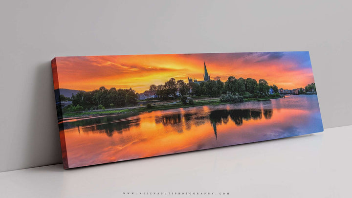 Amazing Sunset Over Nidarosdomen Domkirke In Trondheim (Canvas)