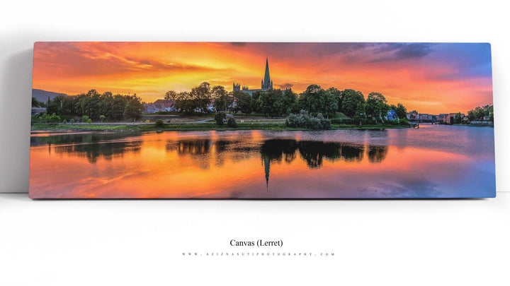 Amazing Sunset Over Nidarosdomen Domkirke In Trondheim (Canvas)