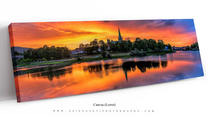 Amazing Sunset Over Nidarosdomen Domkirke In Trondheim (Canvas)