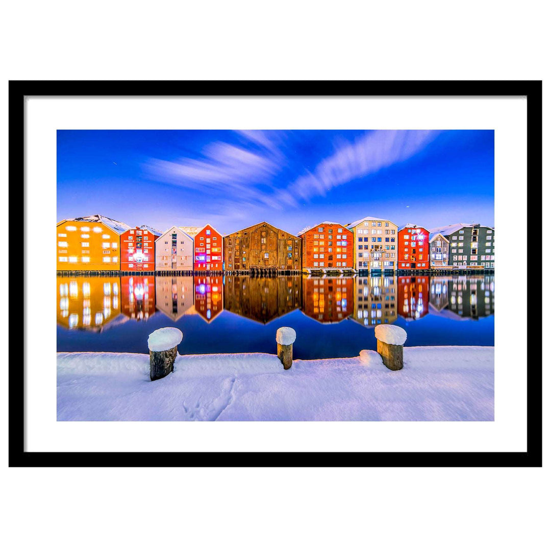 A Beautiful Snowy Mood of Trondheim Brygga - AZIZ NASUTI ART GALLERY