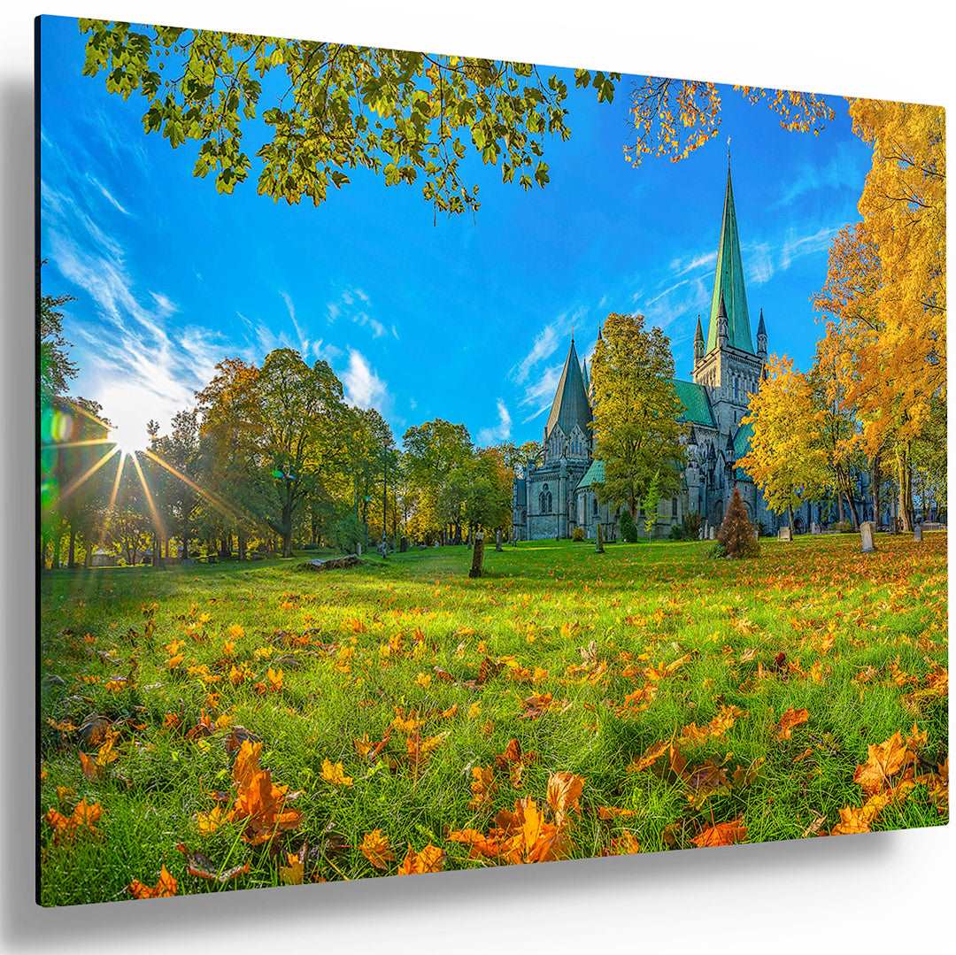 Beautiful Nidarosdomen In Autumn Mood