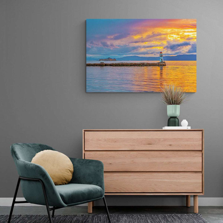 Ladelighthouse And Munkholmen Before The Storm (Canvas)