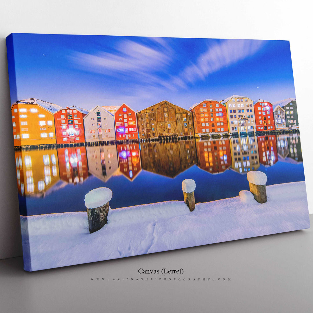 A Beautiful Snowy Mood of Trondheim Brygga - AZIZ NASUTI ART GALLERY