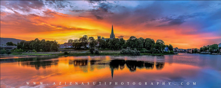 Beautiful Sunset over Nidarosdomen on Gallery Print (4 sizes) - AZIZ NASUTI ART GALLERY