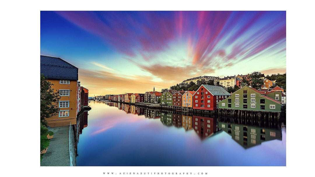 Dramatic Sunset Over Trondheim (3 sizes on Gallery Print) - AZIZ NASUTI ART GALLERY