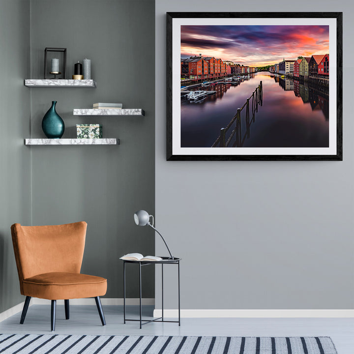 Trondheim from Bakke bru in August  (Limited Edition)