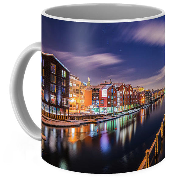When Orion looks at Trondheim (Coffee Mug) - AZIZ NASUTI ART GALLERY