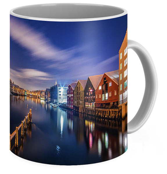When Orion looks at Trondheim (Coffee Mug) - AZIZ NASUTI ART GALLERY