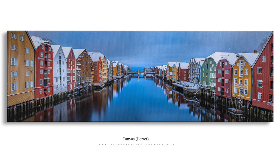 Trondheim Winter Panorama from Gamle Bybro (Canvas)