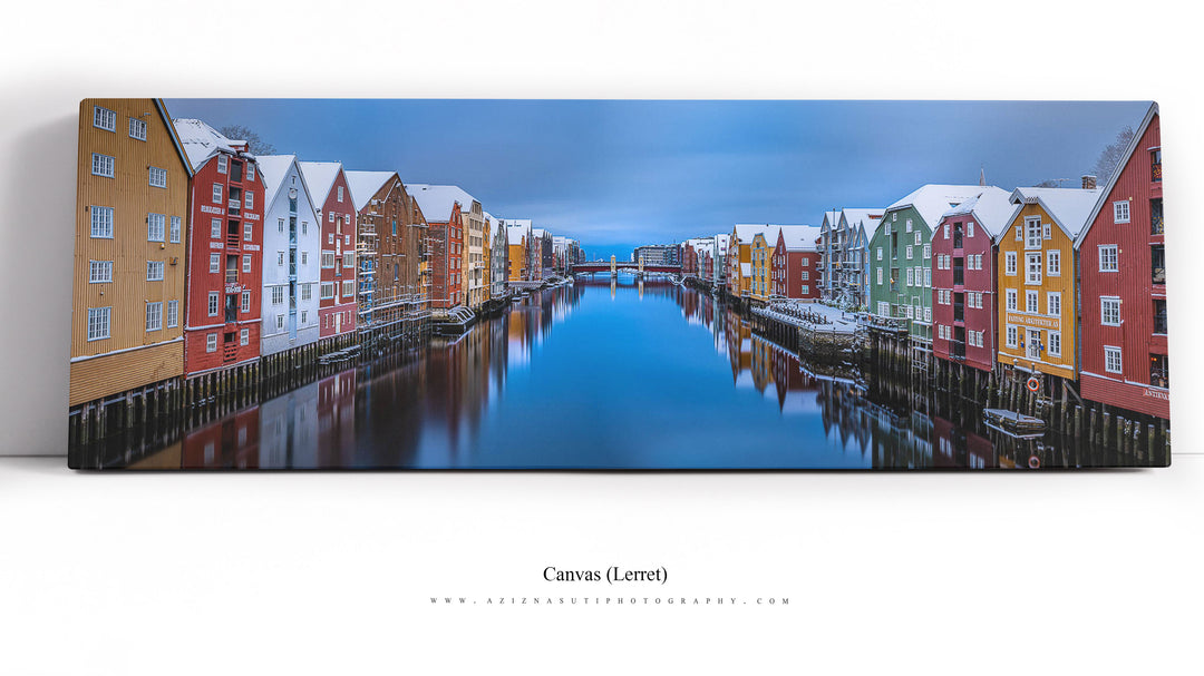 Trondheim Winter Panorama from Gamle Bybro (Canvas)