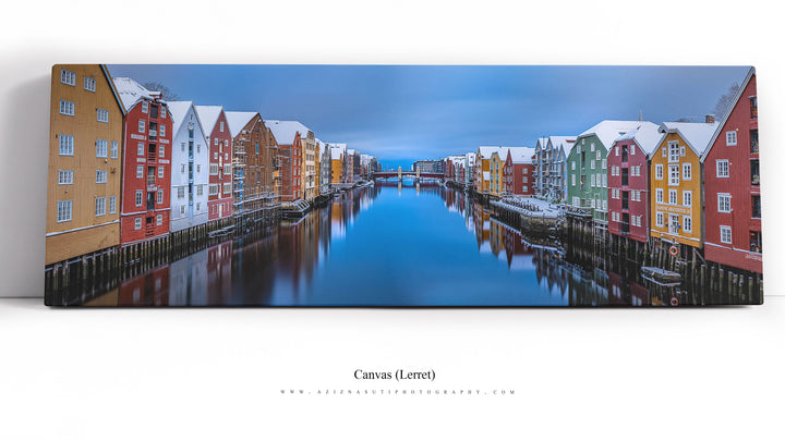 Trondheim Winter Panorama from Gamle Bybro (Canvas)