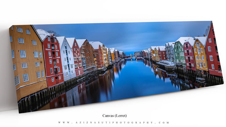 Trondheim Winter Panorama from Gamle Bybro (Canvas)