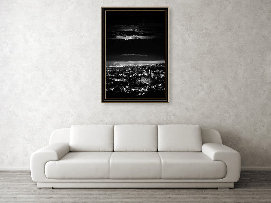Moon Over Trondheim In A Misty Mood - AZIZ NASUTI ART GALLERY