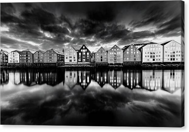 Dramatic Sky Over Bryggene - AZIZ NASUTI ART GALLERY