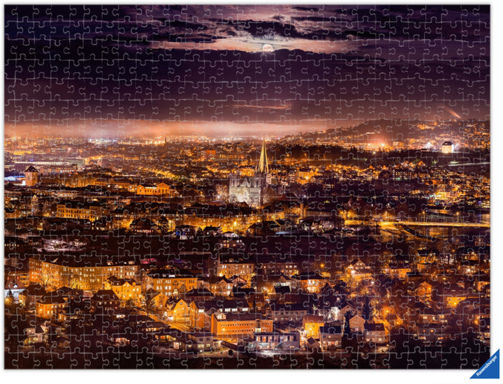 Trondheim misty night from Utsikten (Photo Puzzle) - AZIZ NASUTI ART GALLERY
