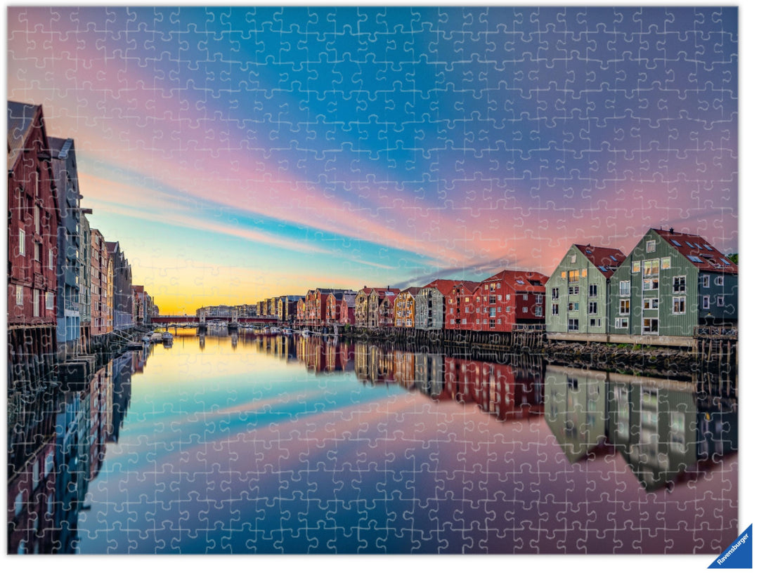 Trondheim Midnight Sunset In The Summer Time (Photo Puzzle) - AZIZ NASUTI ART GALLERY