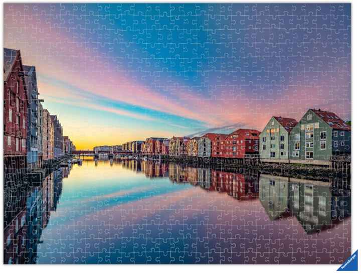 Trondheim Midnight Sunset In The Summer Time (Photo Puzzle) - AZIZ NASUTI ART GALLERY