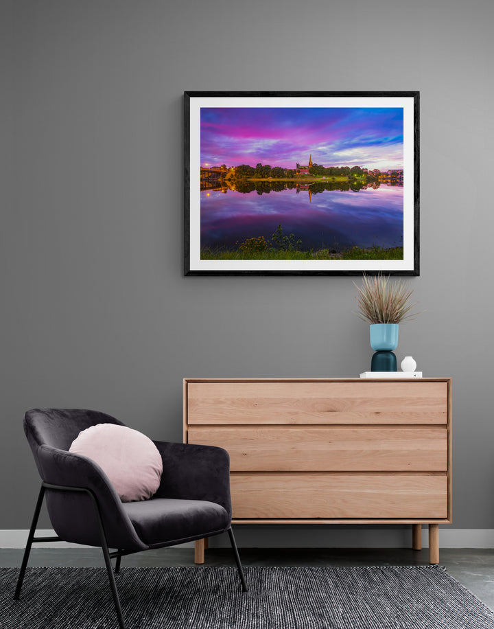 Nidarosdomen In  Beautiful Violet Sunset