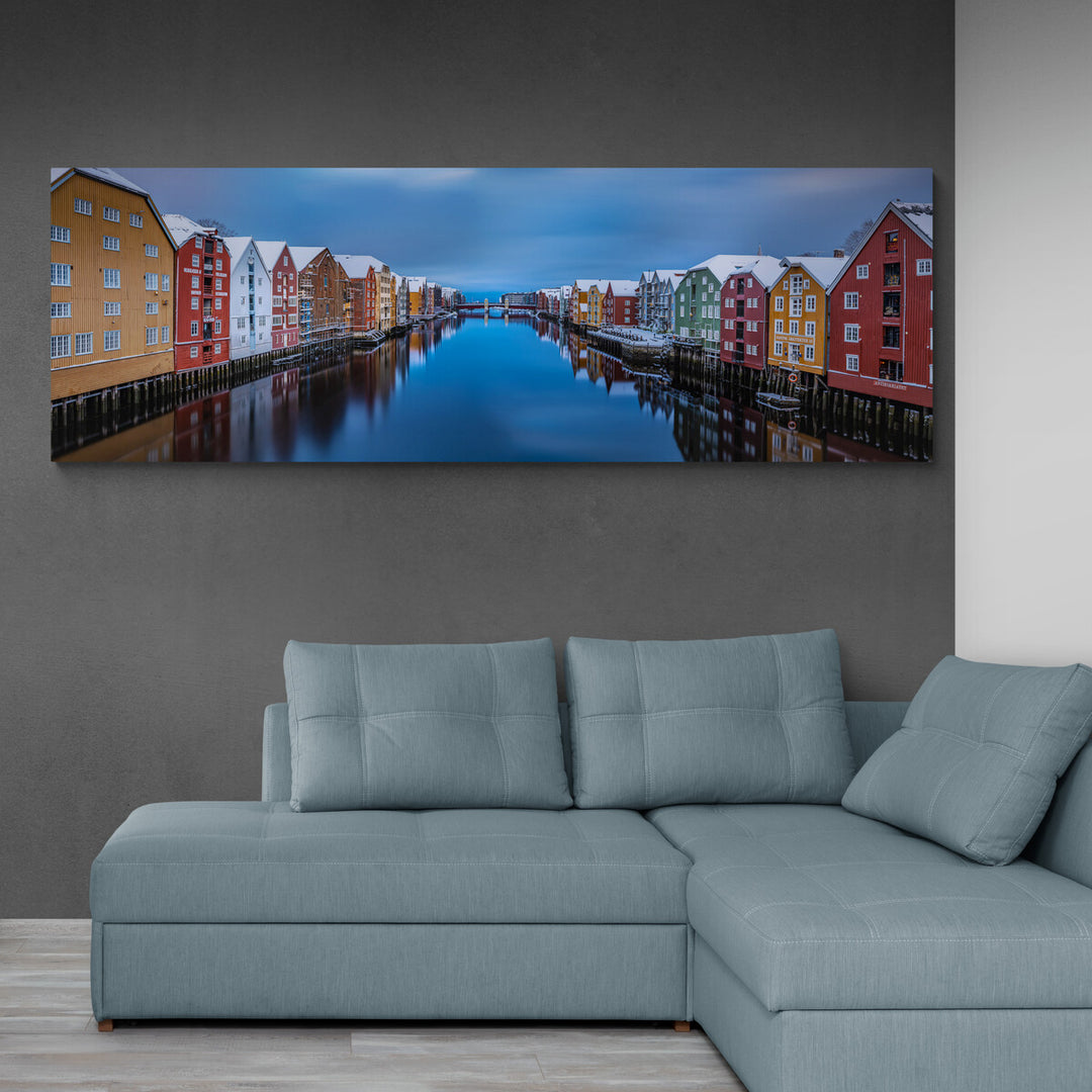 Trondheim Winter Panorama from Gamle Bybro (Canvas)