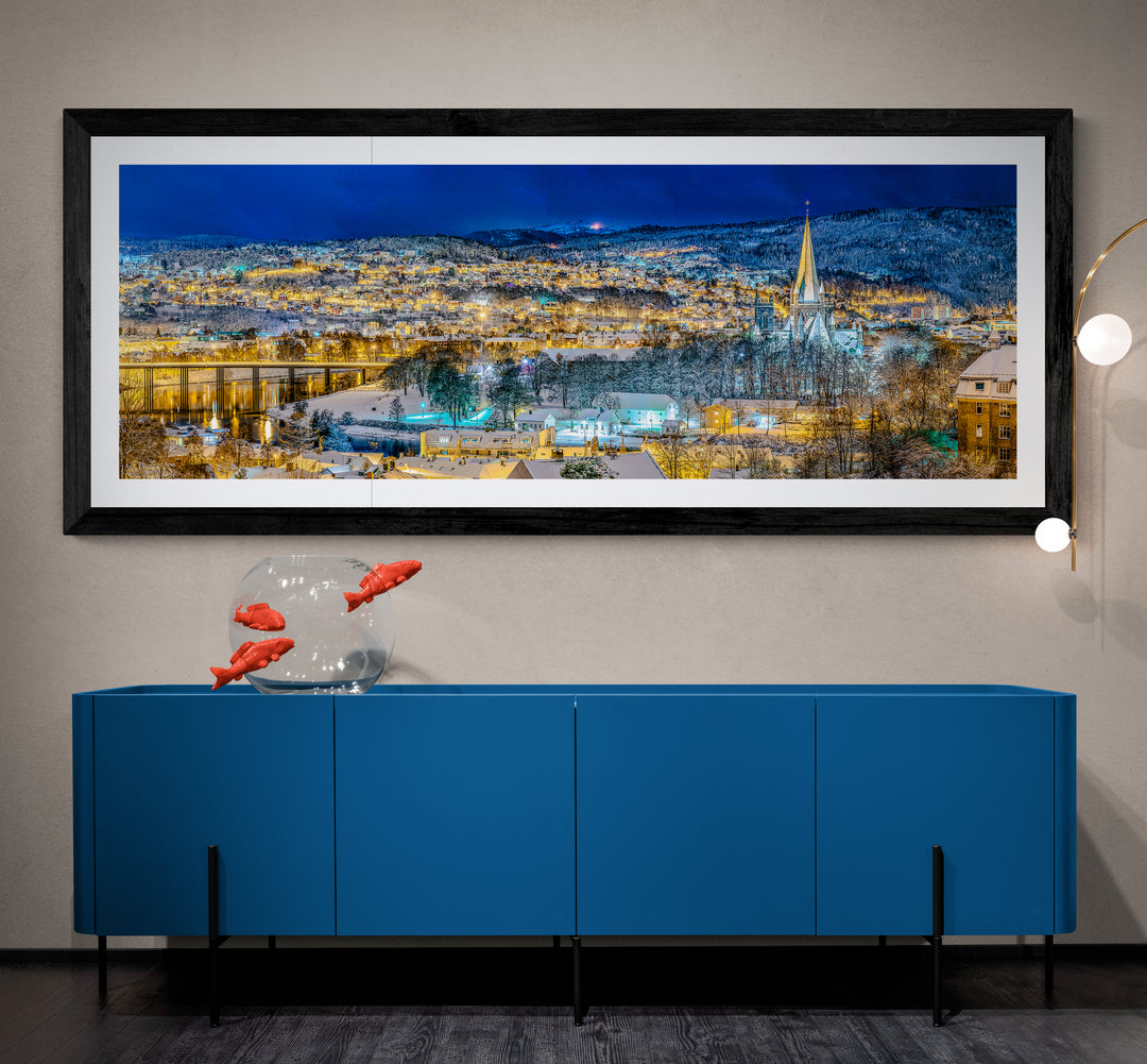 Trondheim Panorama In The Winter Time 160X60 (Limited Edition)