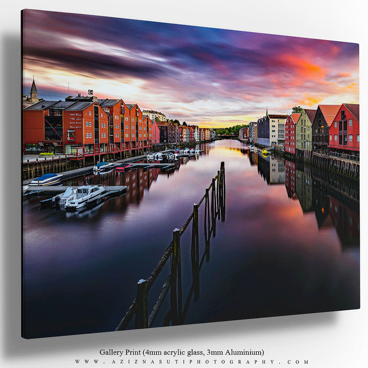 Trondheim from Bakke bru in August (Gallery print)