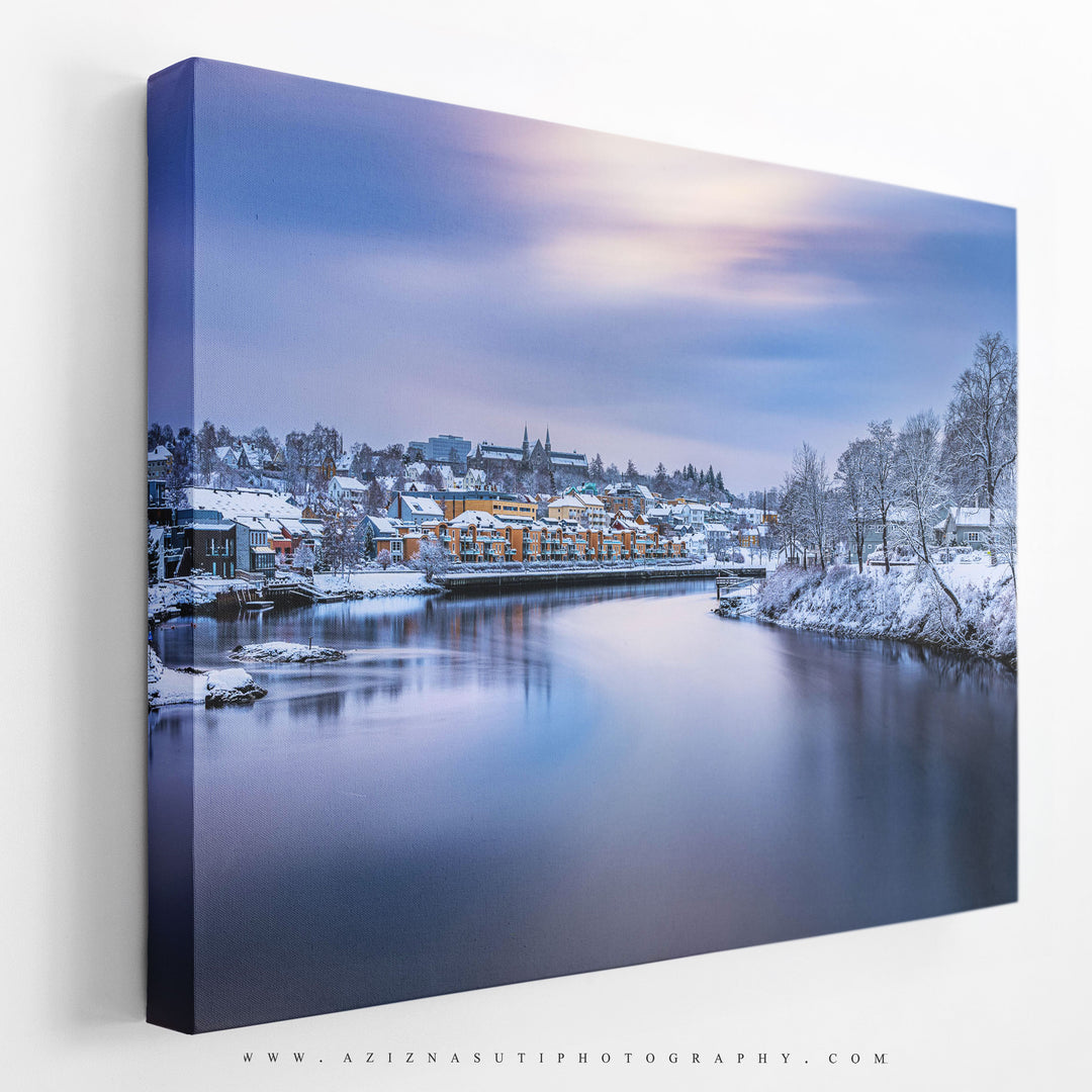 Trondheim's Winter Scene From Gamle bybro Towards NTNU