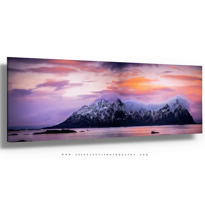 The beautiful lille Molla island in Lofoten on Gallery Print