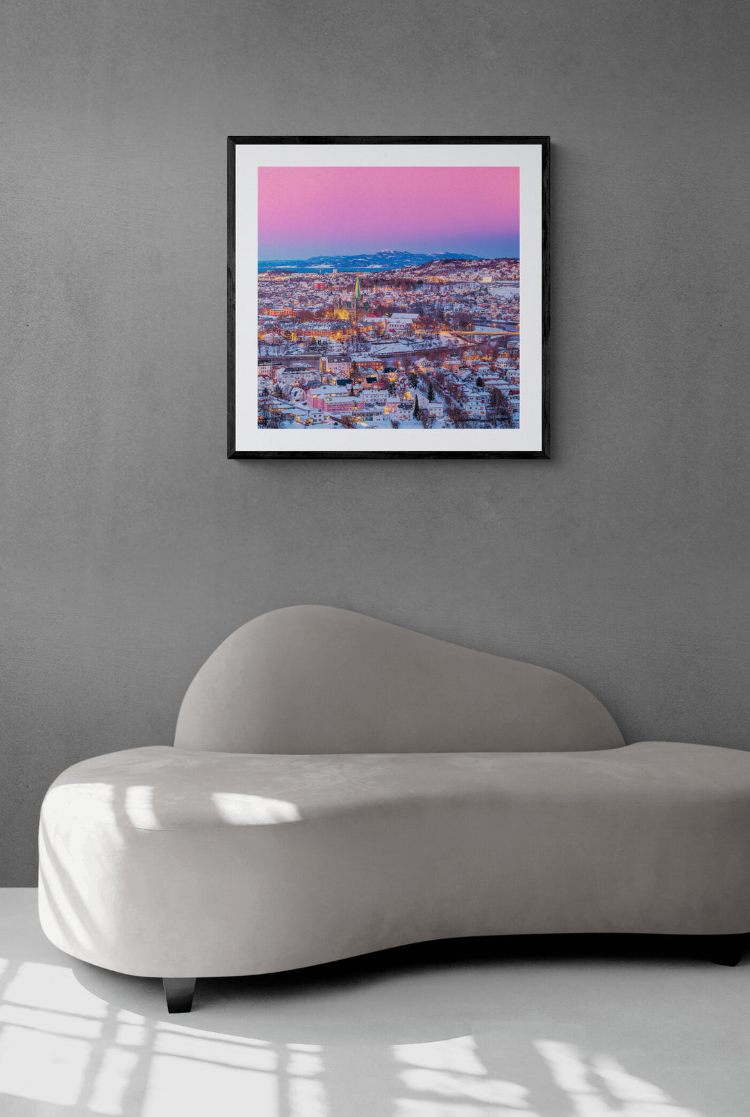 The Magic Pinkish/bluish Colors of Winter Over Trondheim