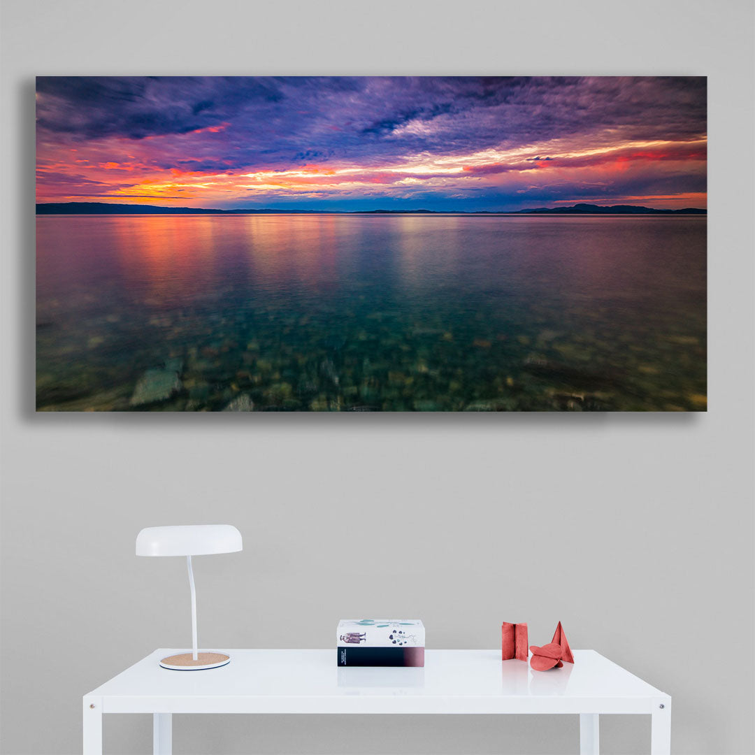 Sunset over the beautiful Trondheimsfjorden Panorama