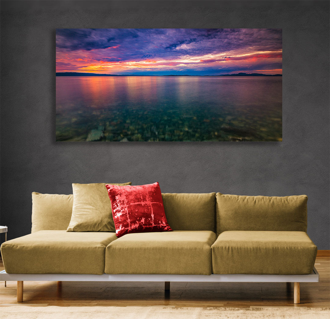 Sunset over the beautiful Trondheimsfjorden Panorama
