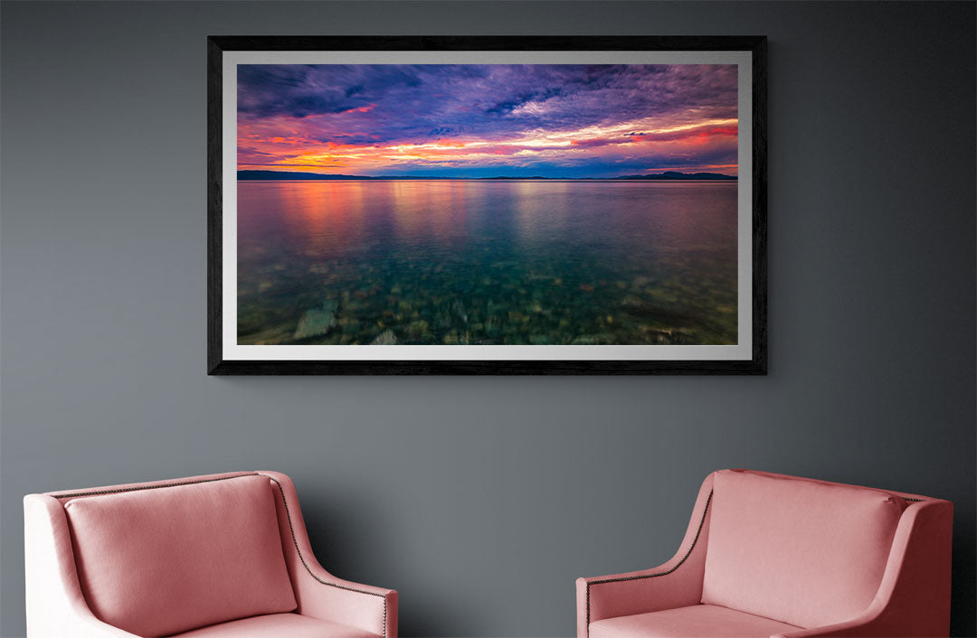 Sunset over the beautiful Trondheimsfjorden Panorama