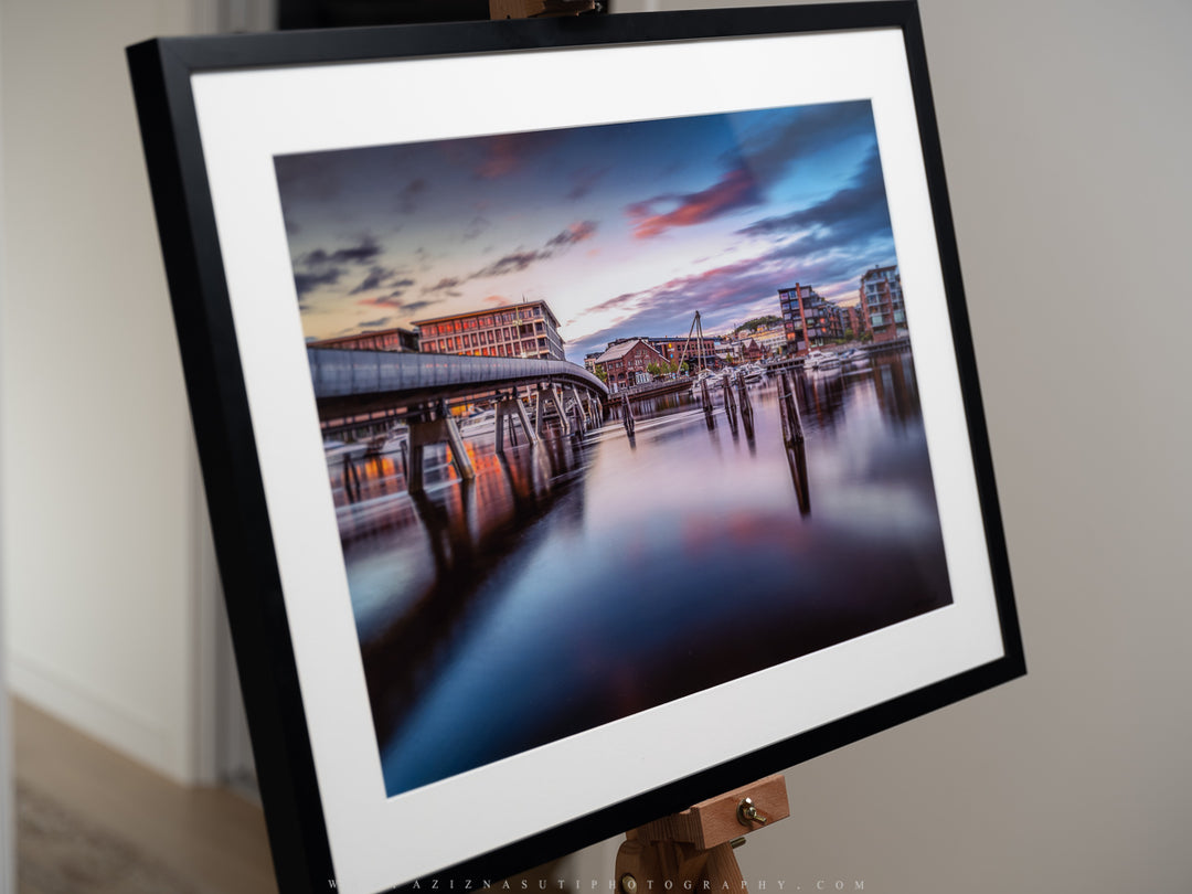 A Midnight Sunset Over Solsiden And Verftsbrua (Blomsterbrua) 70X50 cm (20%off)