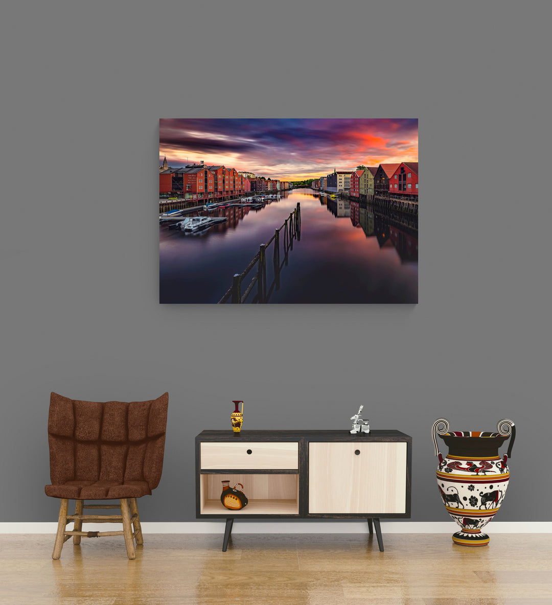 Trondheim from Bakke bru in August (Gallery print)