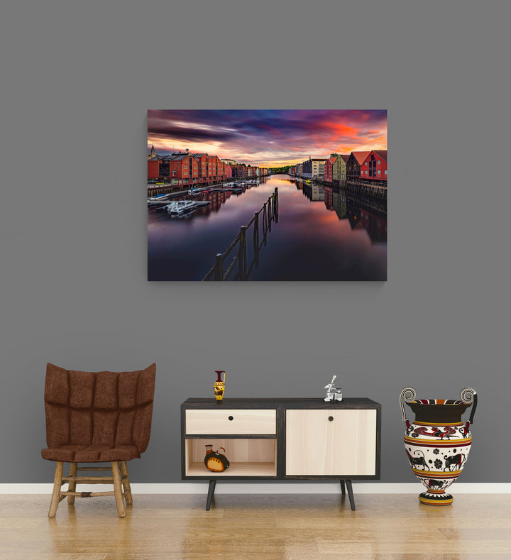 Trondheim from Bakke bru in August (Gallery print)