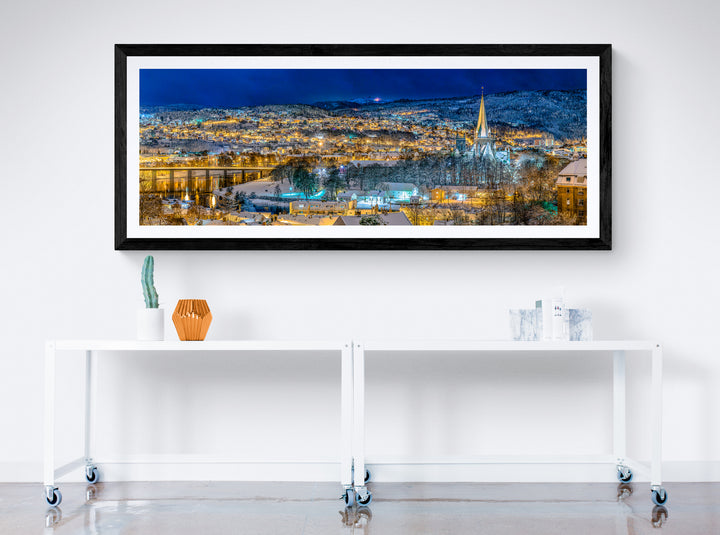 Trondheim Panorama In The Winter Time 160X60 (Limited Edition)