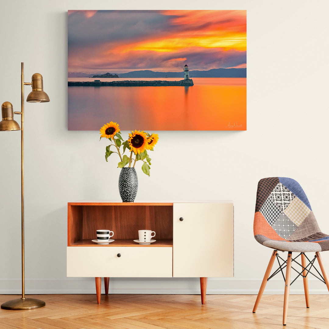 Warm Sunset Over Ladefyr and Munkholmen - AZIZ NASUTI ART GALLERY