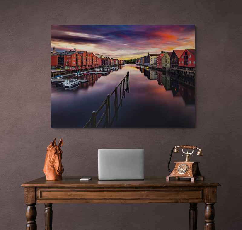 Trondheim from Bakke bru in August (Gallery print)