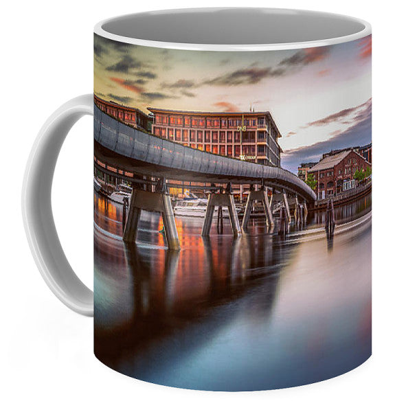 A Midnight Sunset Over Solsiden And Verftsbrua  (Coffee Mug) - AZIZ NASUTI ART GALLERY