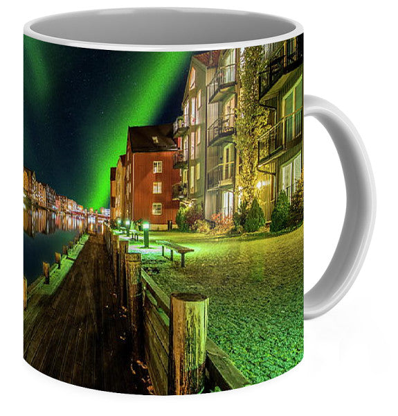 Amazing Nordlys Northern Light Over Trondheim  (Coffee Mug) - AZIZ NASUTI ART GALLERY