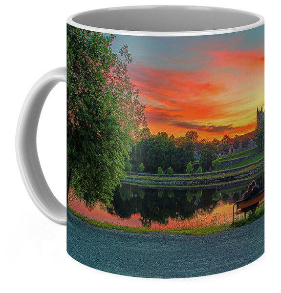 Romantic Midnight Sunset Over Nidelva, Nidarosdomen Trondheim(Coffee Mug) - AZIZ NASUTI ART GALLERY