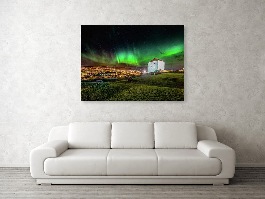 Beautiful Aurora Over Festningen in Trondheim Gallery Print - AZIZ NASUTI ART GALLERY