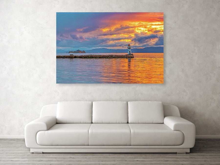 Ladelighthouse And Munkholmen Before The Storm - AZIZ NASUTI ART GALLERY