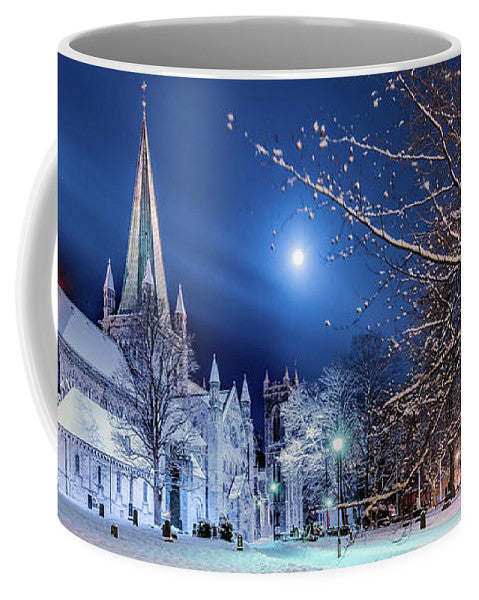 Nidarosdomen and Moon in a Beautiful Winter Mood (Coffee Mug) - AZIZ NASUTI ART GALLERY