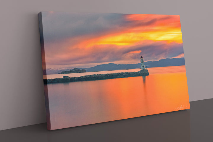 Warm Sunset Over Ladefyr and Munkholmen - AZIZ NASUTI ART GALLERY