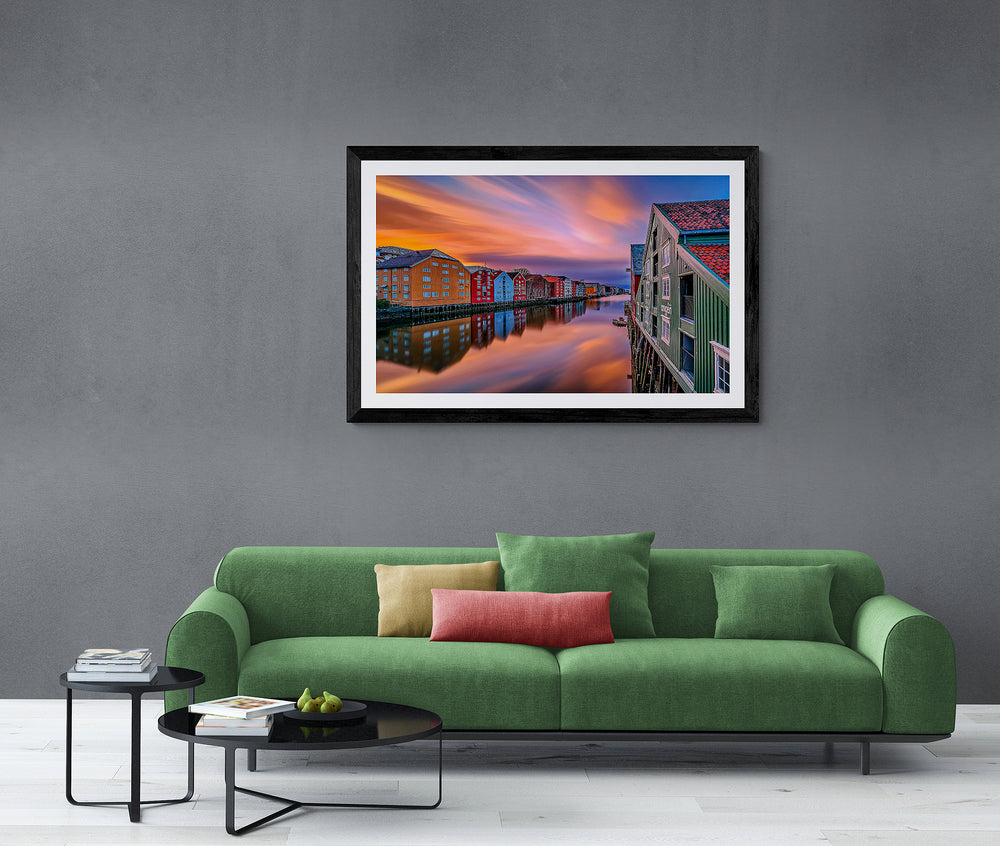 Trondheim Summer Mood 120X80cm with Art Glass (Limited Edition) - AZIZ NASUTI ART GALLERY