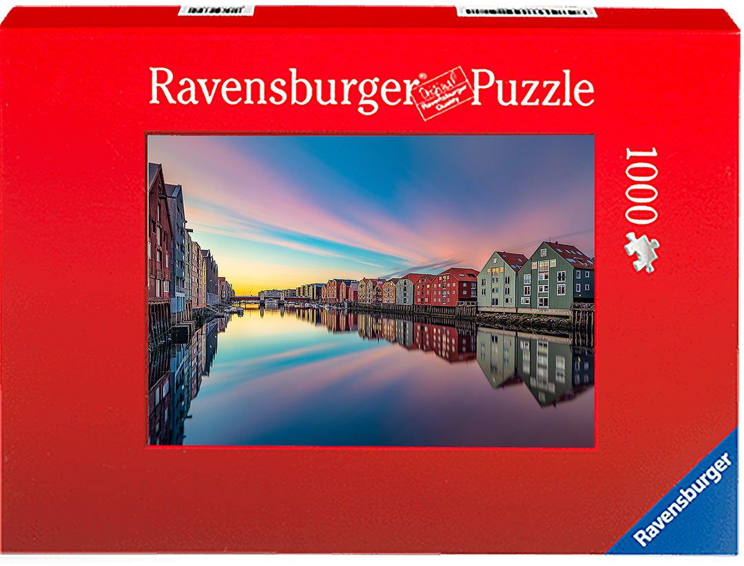 Trondheim Midnight Sunset In The Summer Time (Photo Puzzle) - AZIZ NASUTI ART GALLERY