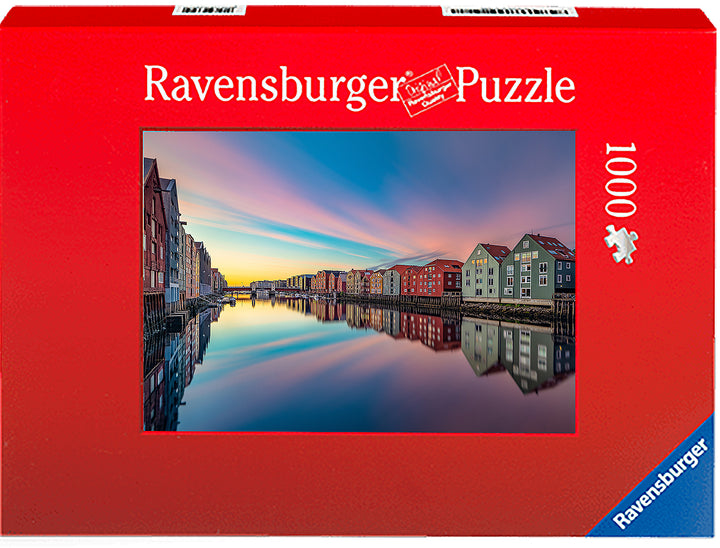 Trondheim Midnight Sunset In The Summer Time (Photo Puzzle) - AZIZ NASUTI ART GALLERY