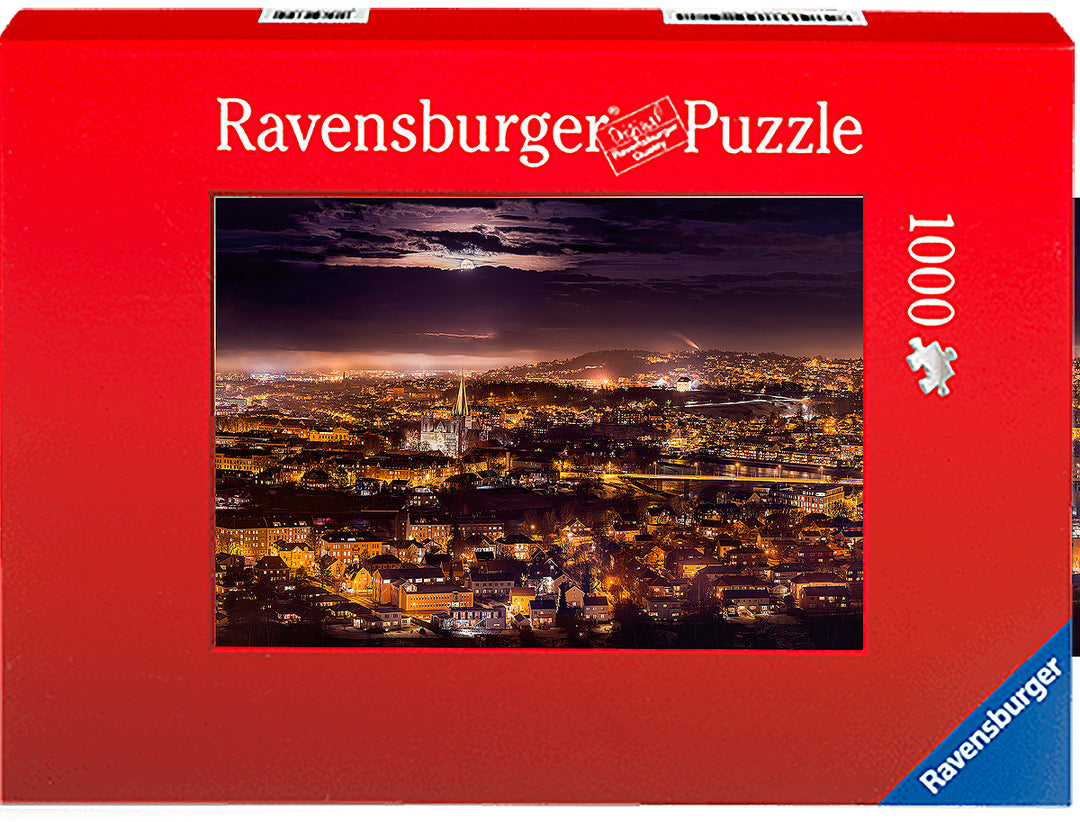 Trondheim misty night from Utsikten (Photo Puzzle) - AZIZ NASUTI ART GALLERY