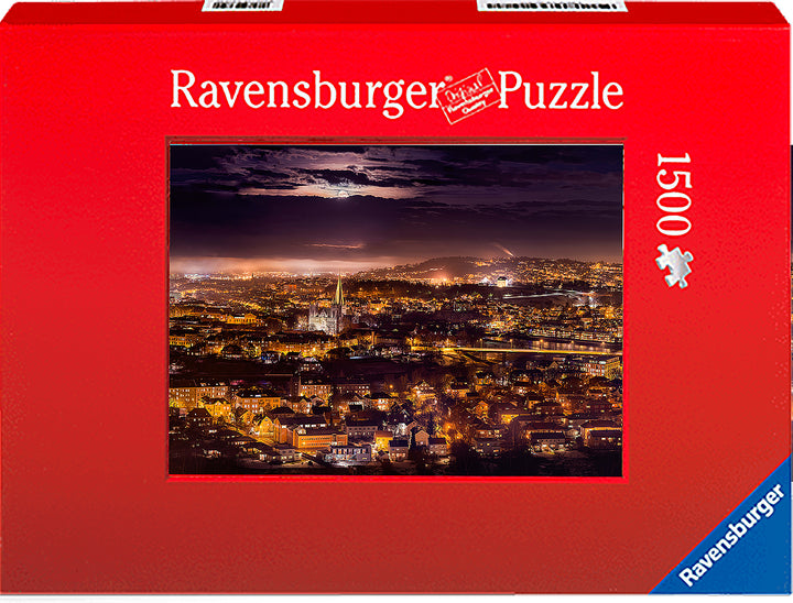 Trondheim misty night from Utsikten (Photo Puzzle) - AZIZ NASUTI ART GALLERY