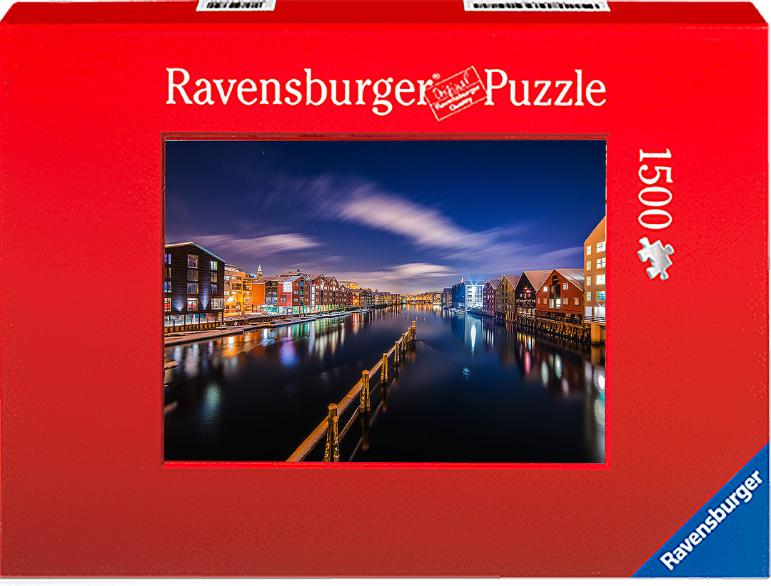Trondheim Night From Bakke Bru (Photo Puzzle) - AZIZ NASUTI ART GALLERY